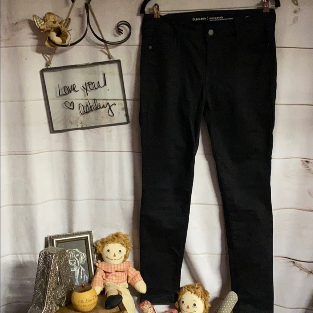 Old Navy; Black; Rockstar; Jeans; Pants; 10 Petite